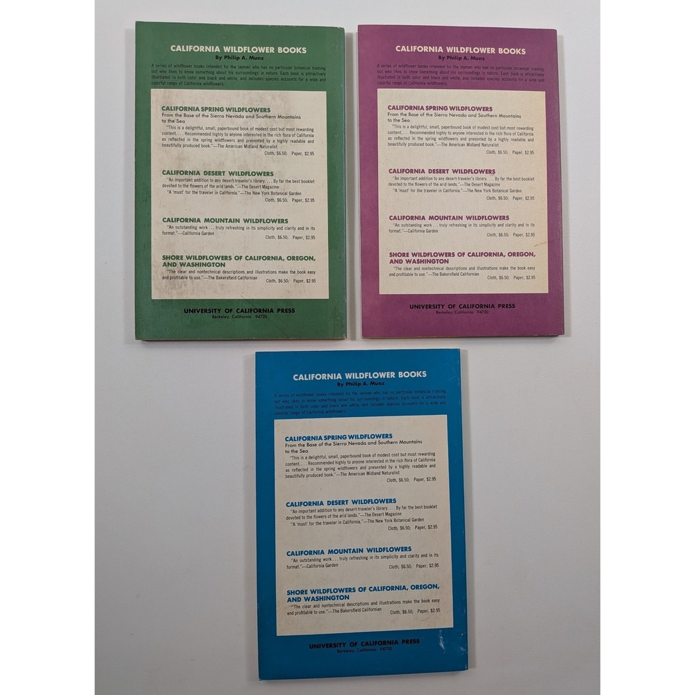 Philip A Munz California Wildflower Books Set Desert Mountain Spring 3 Volumes - Picture 2 of 8